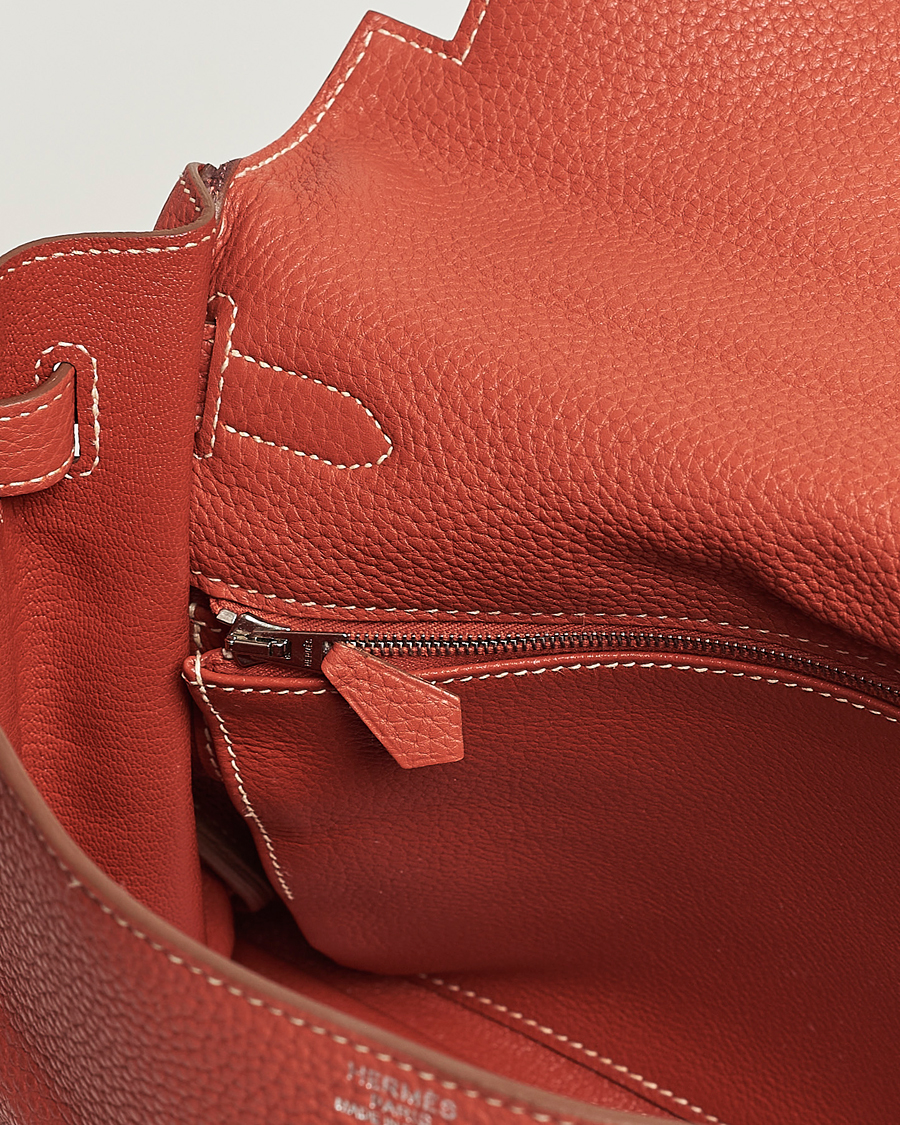 Mies | Hermès Pre-Owned Kelly 35 Handbag Taurillion Clemence Orange | Hermès Pre-Owned | Kelly 35 Handbag Taurillion Clemence Orange