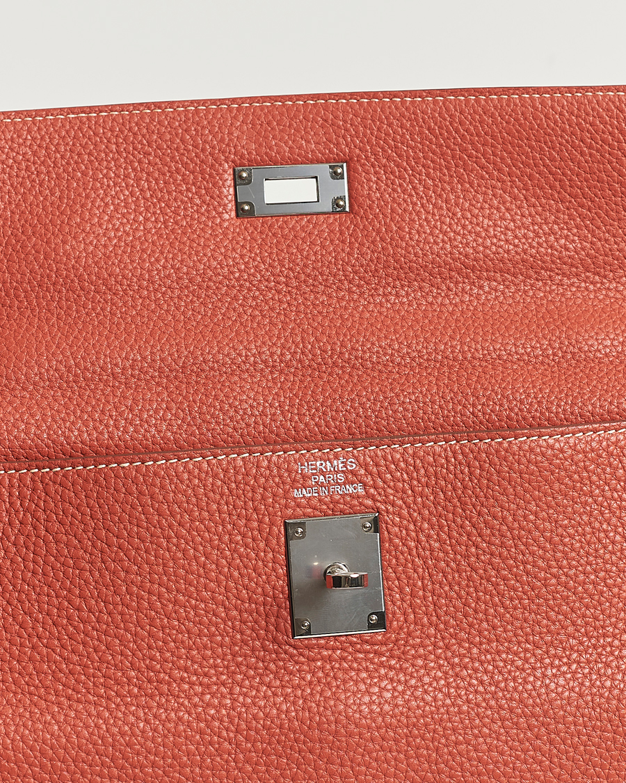 Mies | Hermès Pre-Owned Kelly 35 Handbag Taurillion Clemence Orange | Hermès Pre-Owned | Kelly 35 Handbag Taurillion Clemence Orange