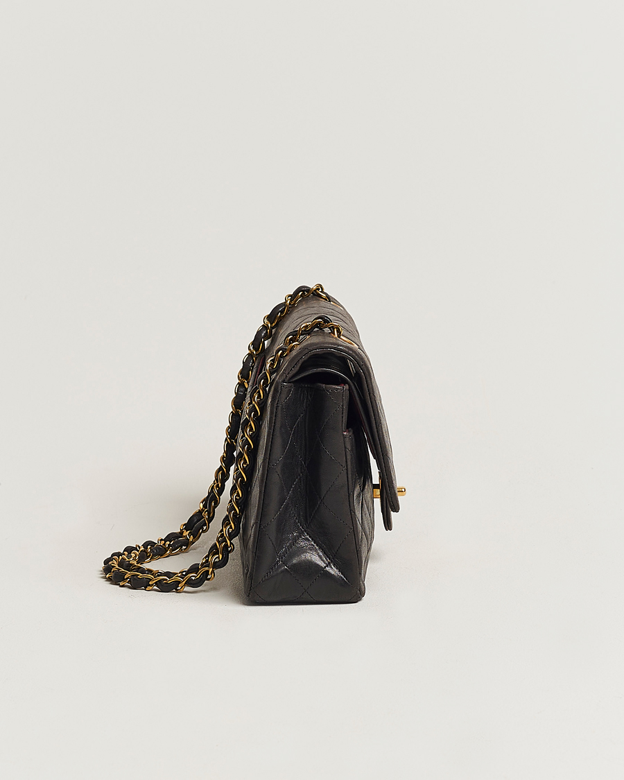 Mies | Chanel Pre-Owned Classic Medium Flap Bag Calf Leather Black  | Chanel Pre-Owned | Classic Medium Flap Bag Calf Leather Black 