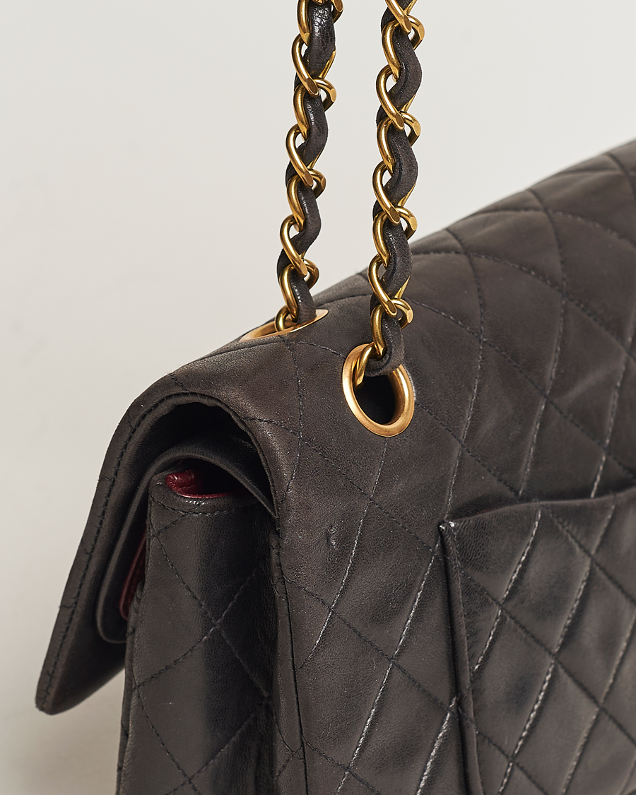 Mies | Chanel Pre-Owned Classic Medium Flap Bag Calf Leather Black  | Chanel Pre-Owned | Classic Medium Flap Bag Calf Leather Black 