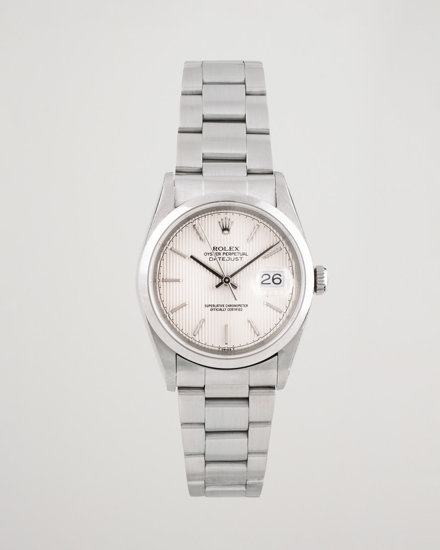 Mies | Rolex Pre-Owned Datejust 16200 Oyster Perpetual Steel White Silver | Rolex Pre-Owned | Datejust 16200 Oyster Perpetual Steel White Silver