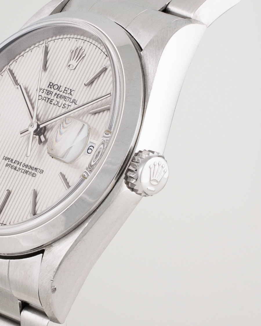 Mies | Rolex Pre-Owned Datejust 16200 Oyster Perpetual Steel White Silver | Rolex Pre-Owned | Datejust 16200 Oyster Perpetual Steel White Silver