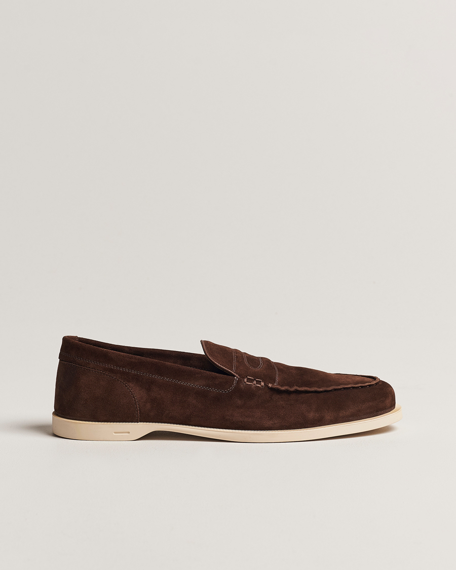 Mies | Loaferit | John Lobb | Pace Summer Loafer Dark Brown Suede