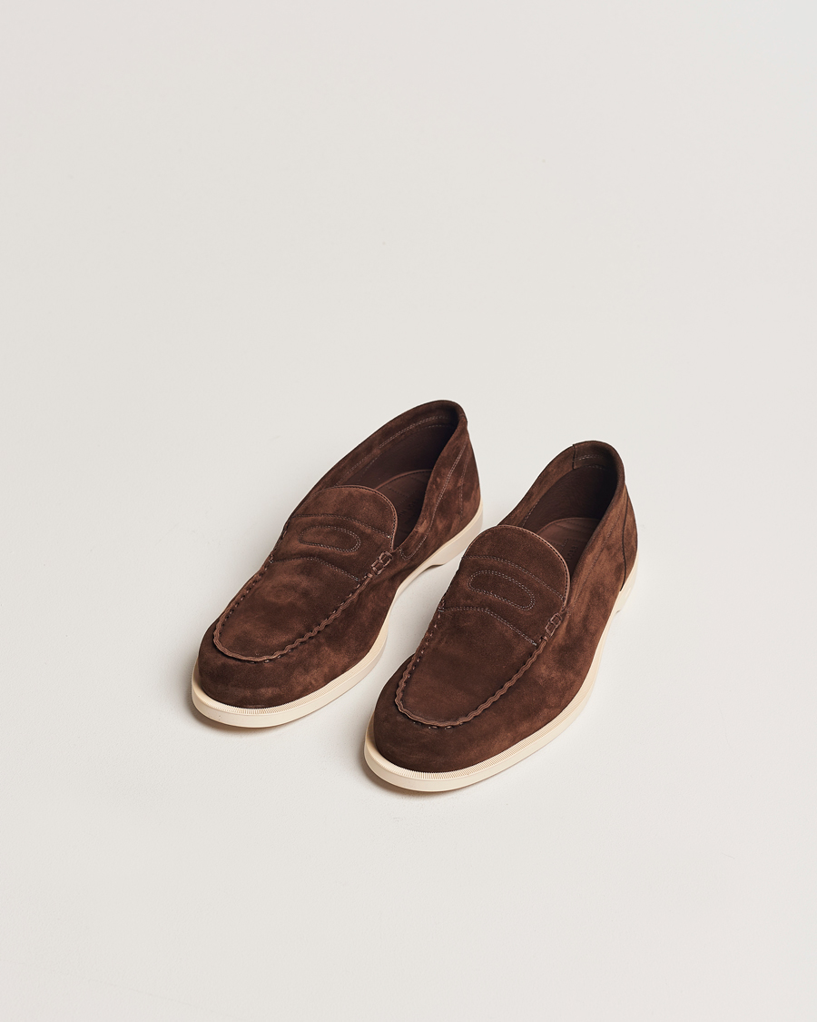 Mies | Loaferit | John Lobb | Pace Summer Loafer Dark Brown Suede