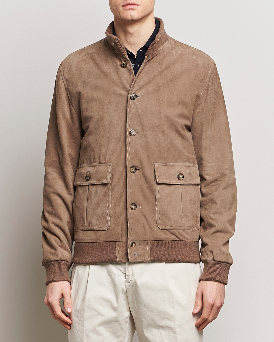 Mies | Takit | Valstar | Valstarino Suede Jacket Greige