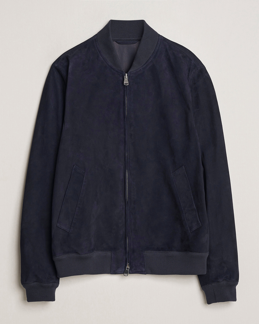 Mies | Takit | Valstar | Zip Suede Jacket Navy