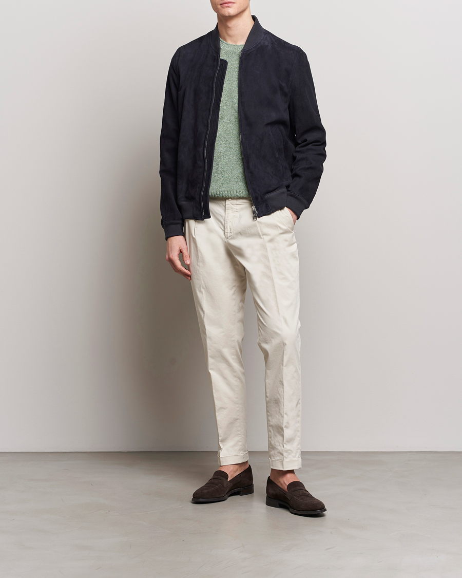 Mies | Takit | Valstar | Zip Suede Jacket Navy