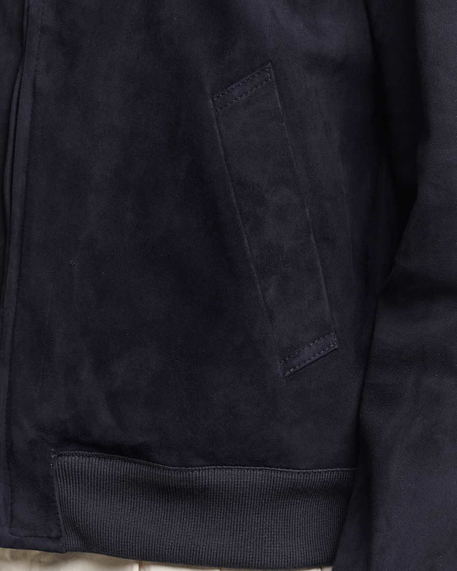 Mies | Takit | Valstar | Zip Suede Jacket Navy