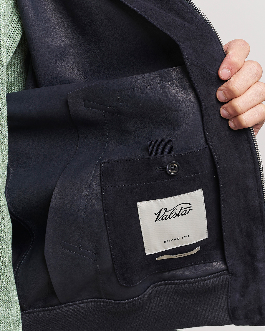 Mies | Takit | Valstar | Zip Suede Jacket Navy