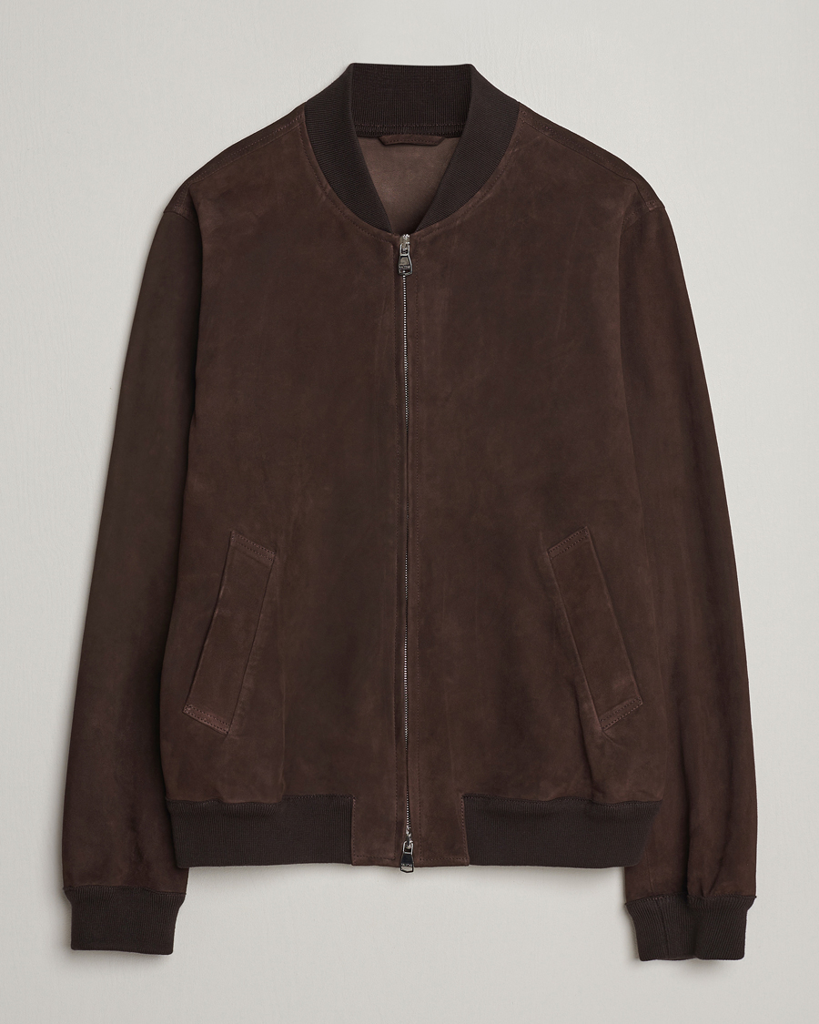 Mies | Takit | Valstar | Zip Suede Jacket Dark Brown