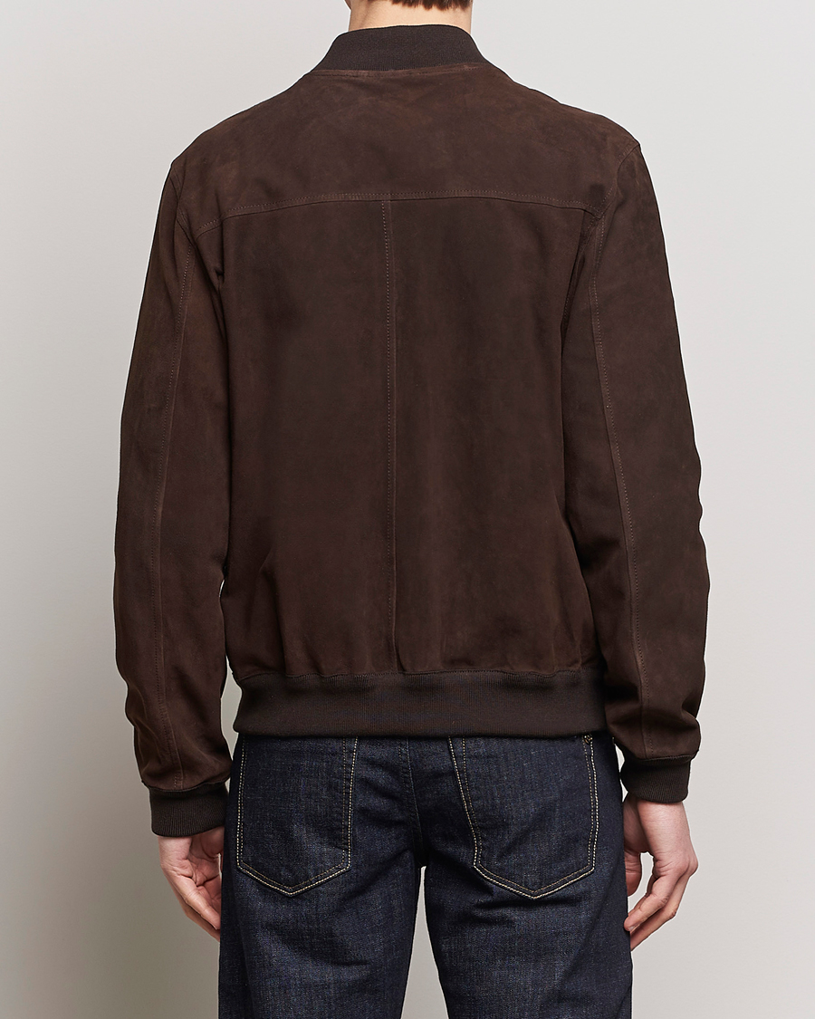 Mies | Takit | Valstar | Zip Suede Jacket Dark Brown