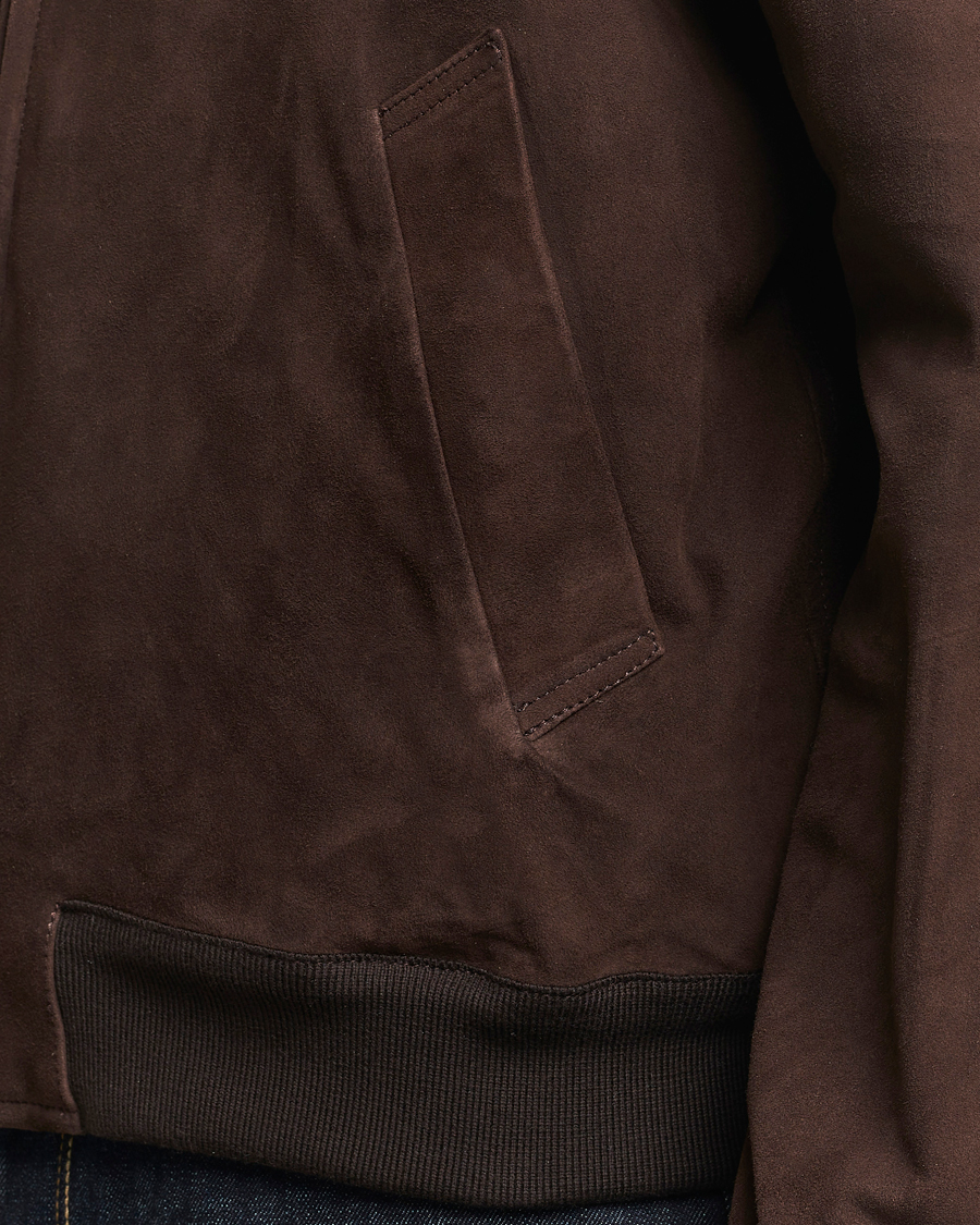 Mies | Takit | Valstar | Zip Suede Jacket Dark Brown