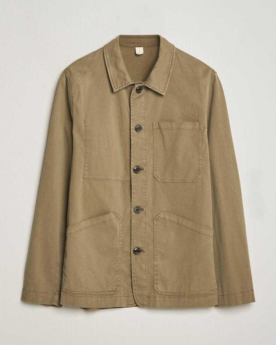 Mies | Takit | Altea | Soft Cotton Shirt Jacket Olive