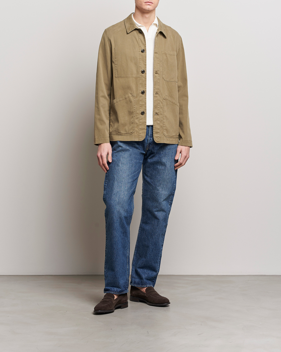 Mies | Takit | Altea | Soft Cotton Shirt Jacket Olive