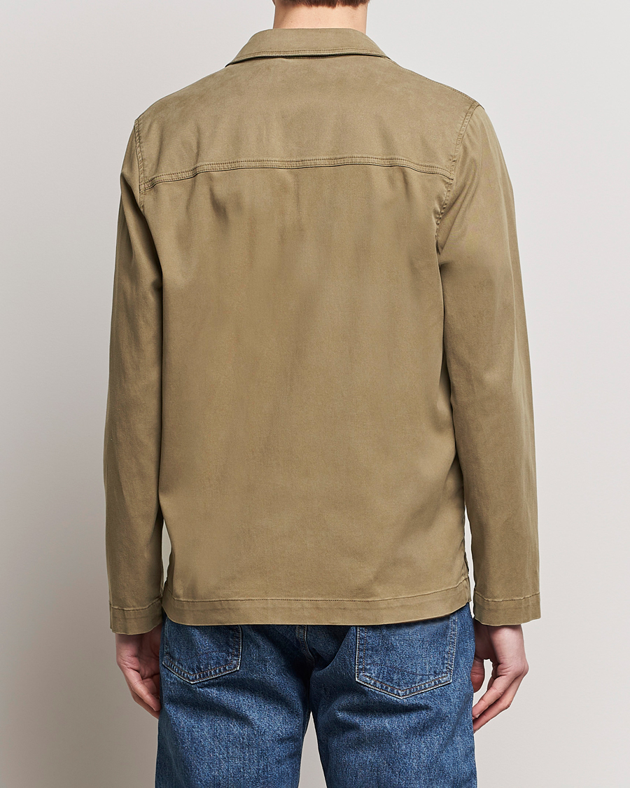 Mies | Takit | Altea | Soft Cotton Shirt Jacket Olive