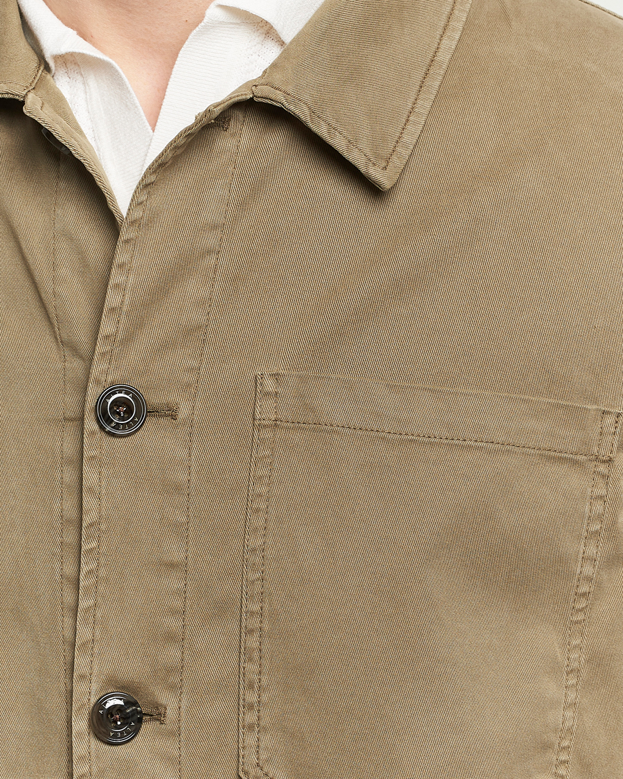 Mies | Takit | Altea | Soft Cotton Shirt Jacket Olive