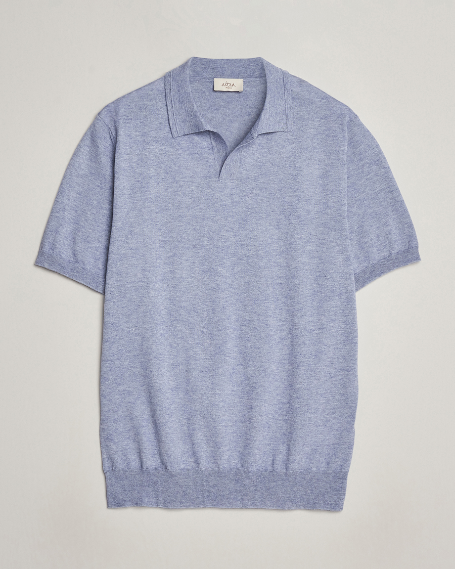 Miehet |  | Altea | Cotton/Cashmere Polo Shirt Light Blue