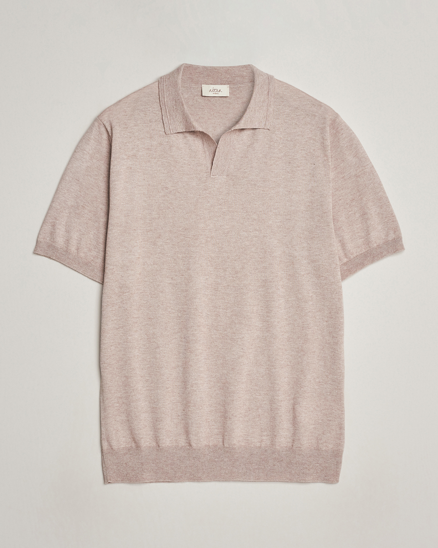 Mies | Pikeet | Altea | Cotton/Cashmere Polo Shirt Beige