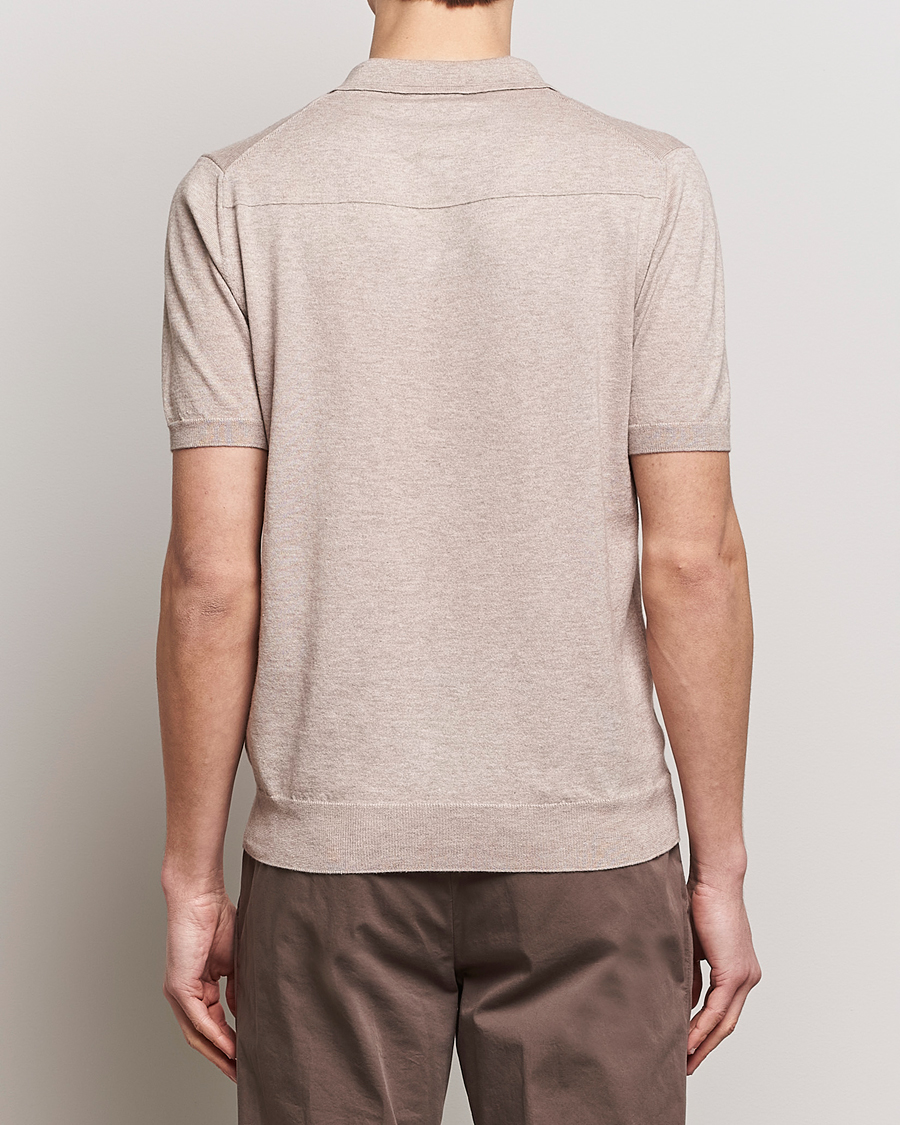 Mies | Pikeet | Altea | Cotton/Cashmere Polo Shirt Beige