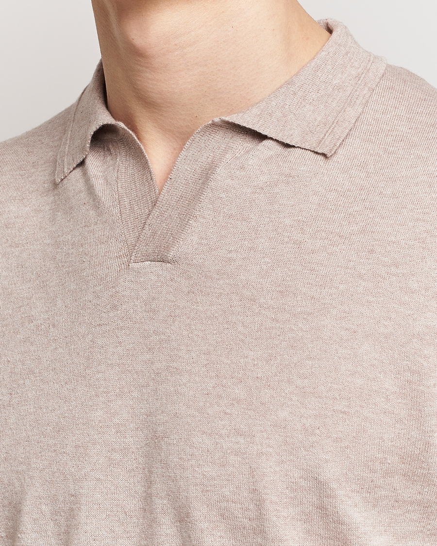 Mies | Pikeet | Altea | Cotton/Cashmere Polo Shirt Beige