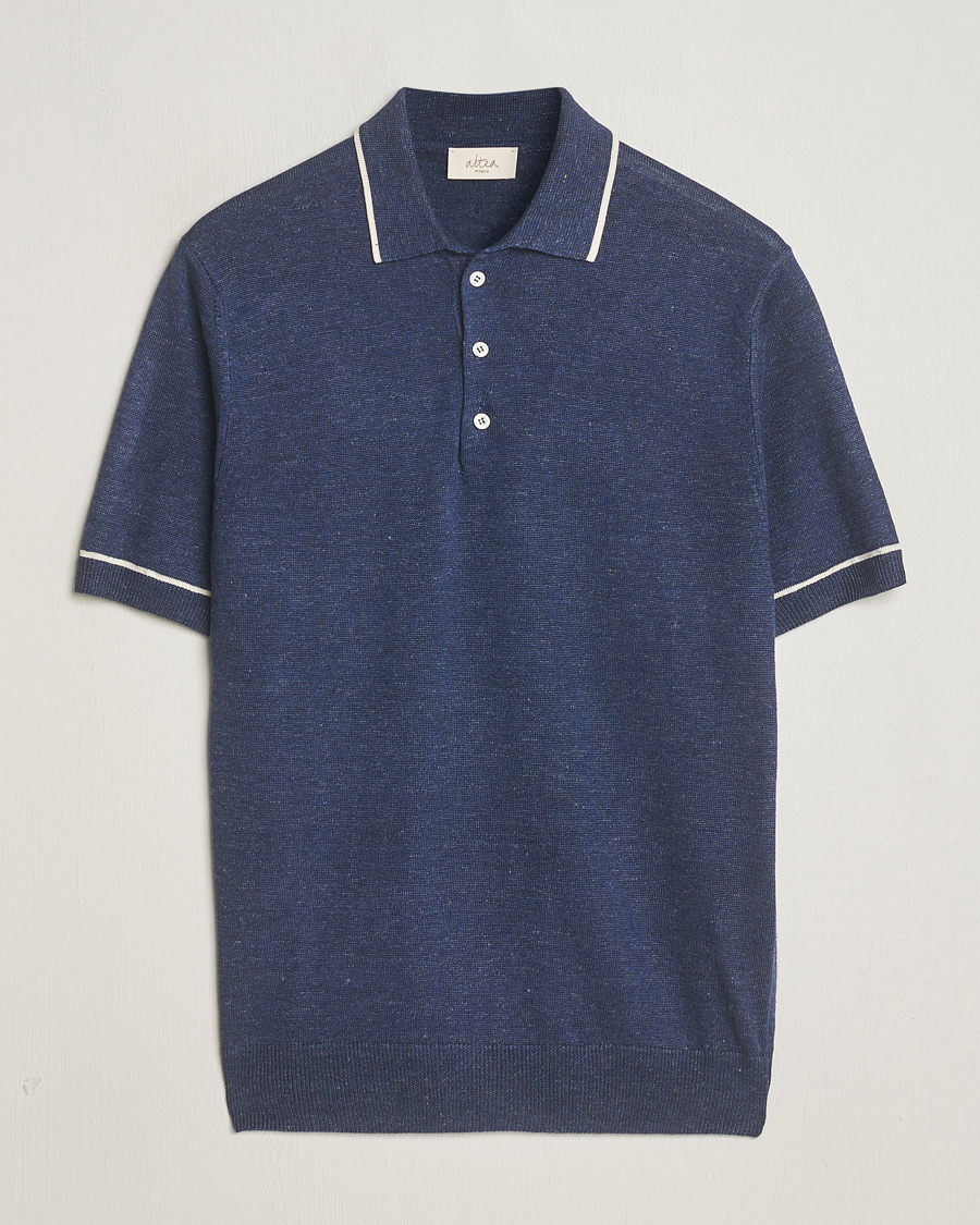 Mies | Pikeet | Altea | Linen/Cashmere Contrast Polo Navy