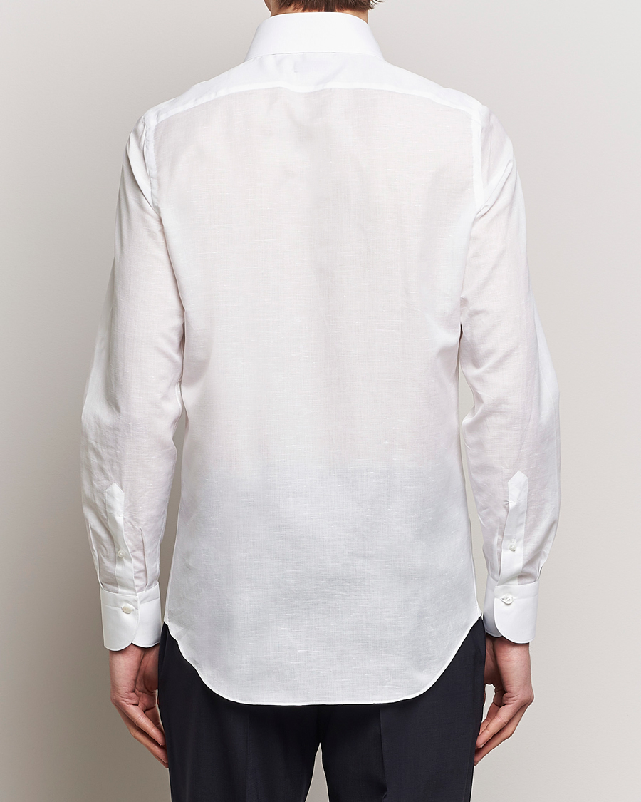 Mies | Kauluspaidat | Finamore Napoli | Milano Slim Linen Dress Shirt White