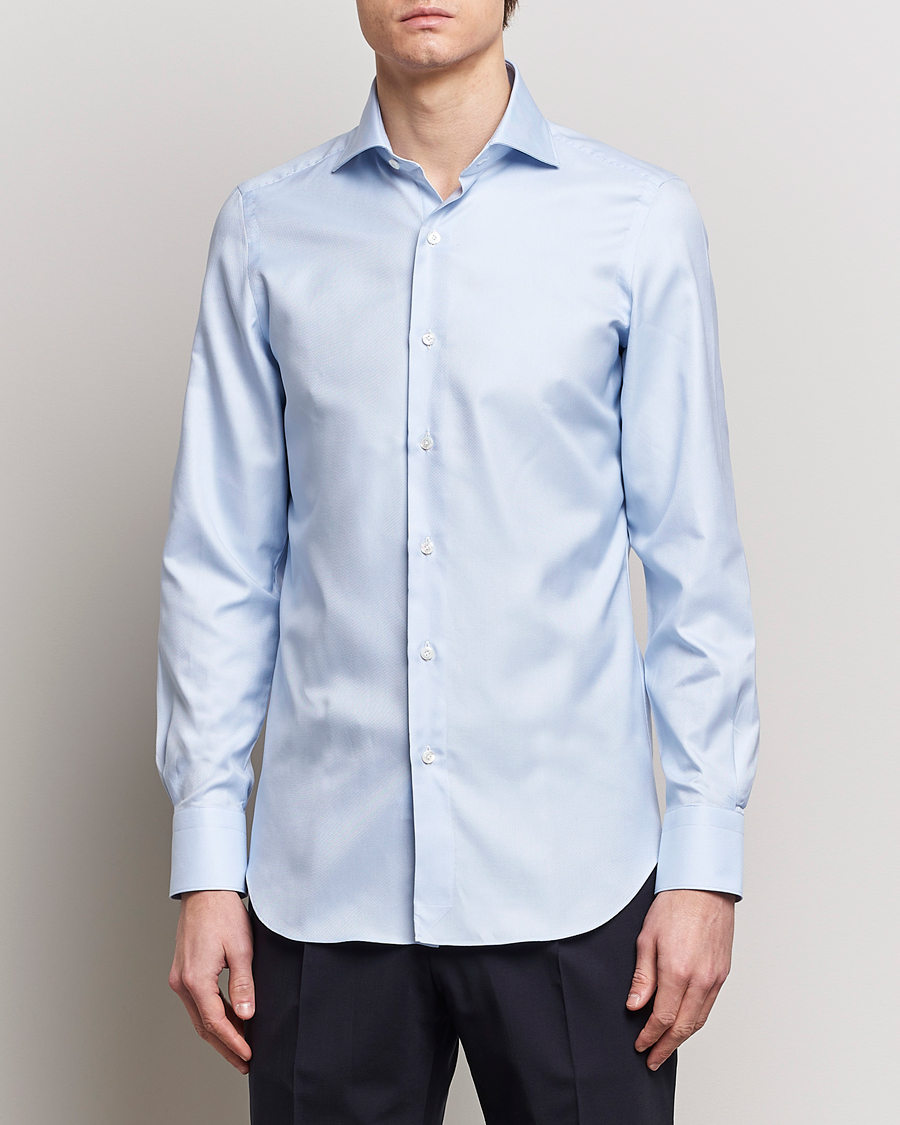 Mies | Bisnespaidat | Finamore Napoli | Milano Slim Royal Oxford Shirt Light Blue