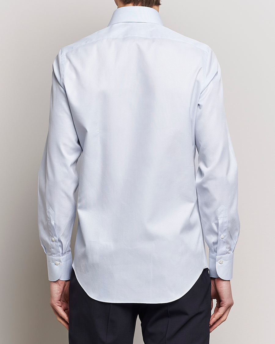 Mies | Kauluspaidat | Finamore Napoli | Milano Slim Structured Dress Shirt Light Blue