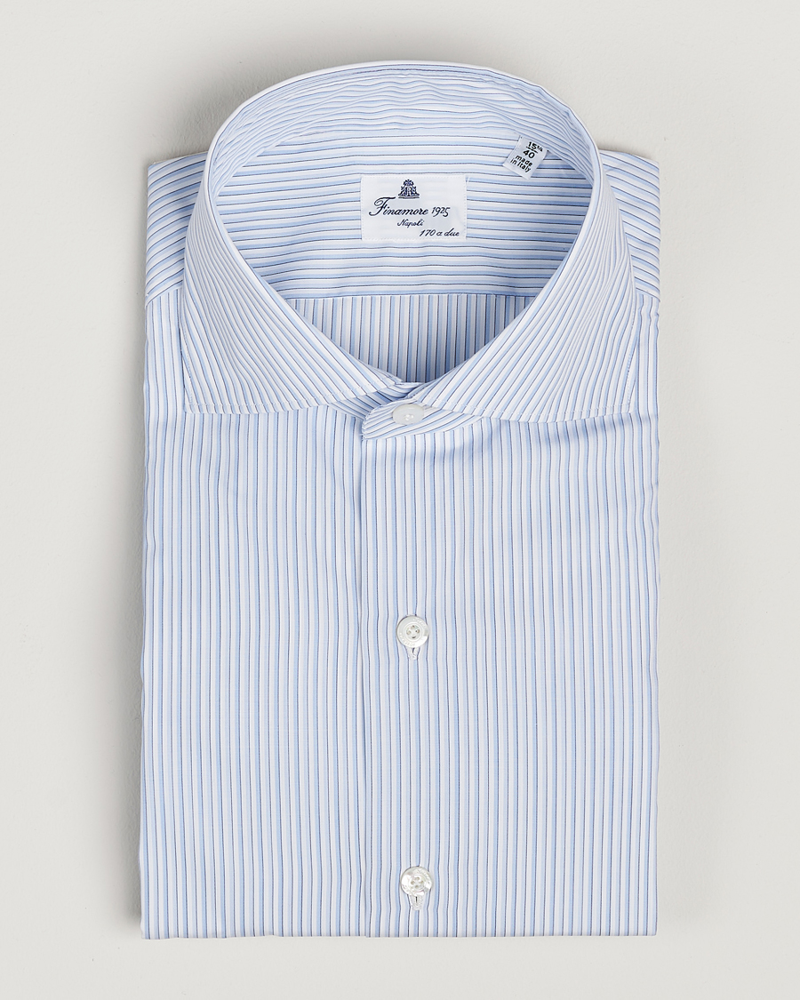 Mies | Kauluspaidat | Finamore Napoli | Milano Slim Giza 170 Dress Shirt Light Blue