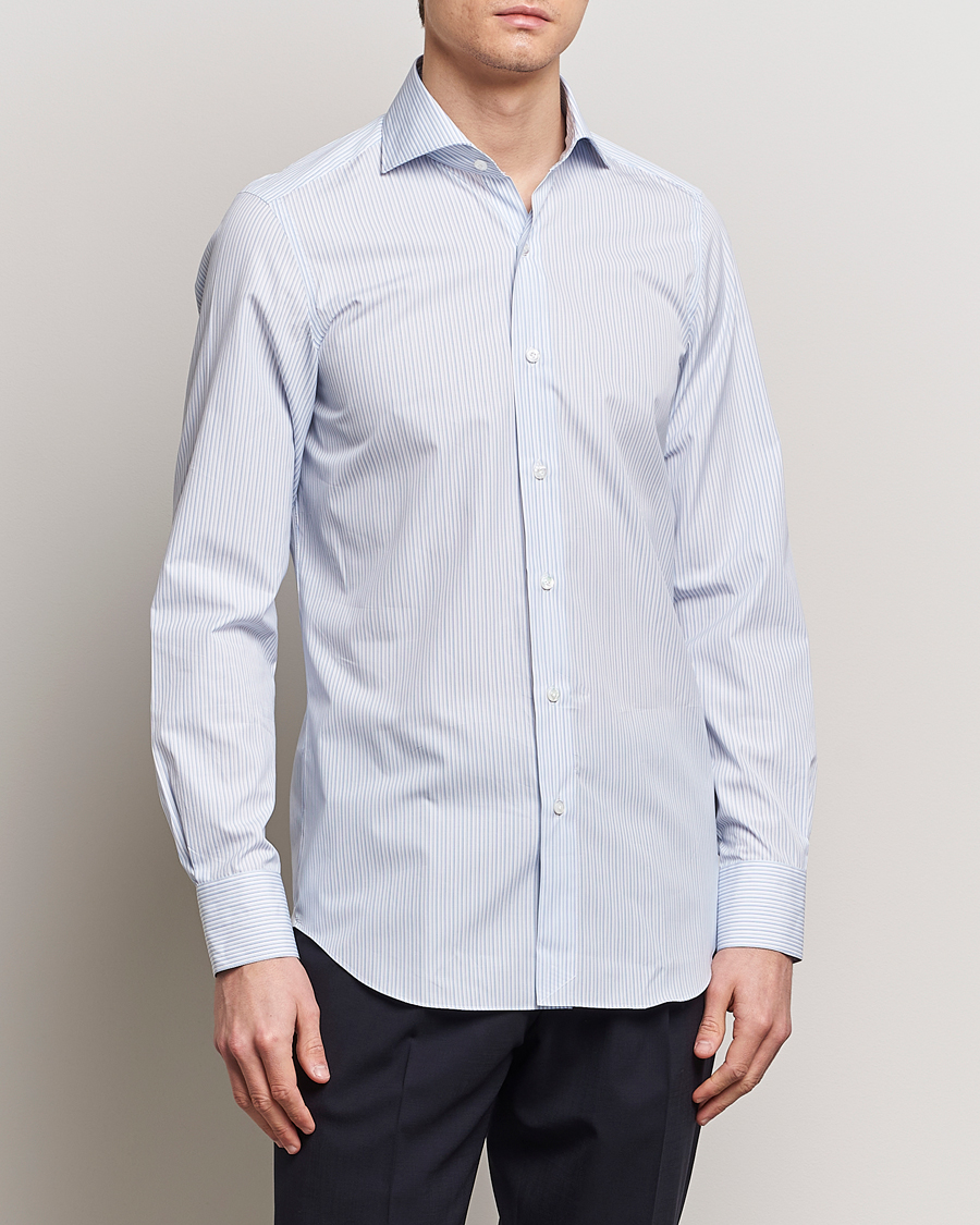 Mies | Kauluspaidat | Finamore Napoli | Milano Slim Giza 170 Dress Shirt Light Blue