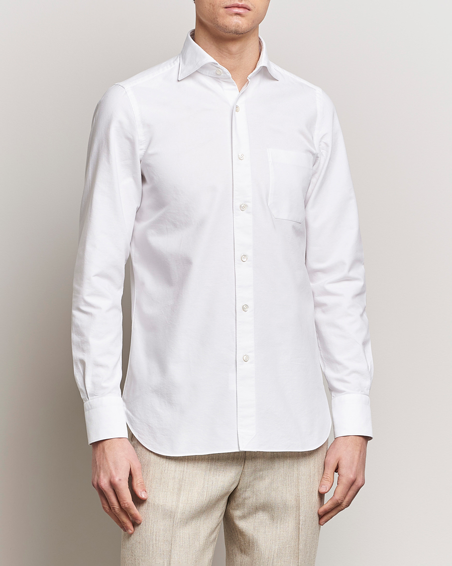 Mies | Rennot paidat | Finamore Napoli | Gaeta Chambray Shirt White