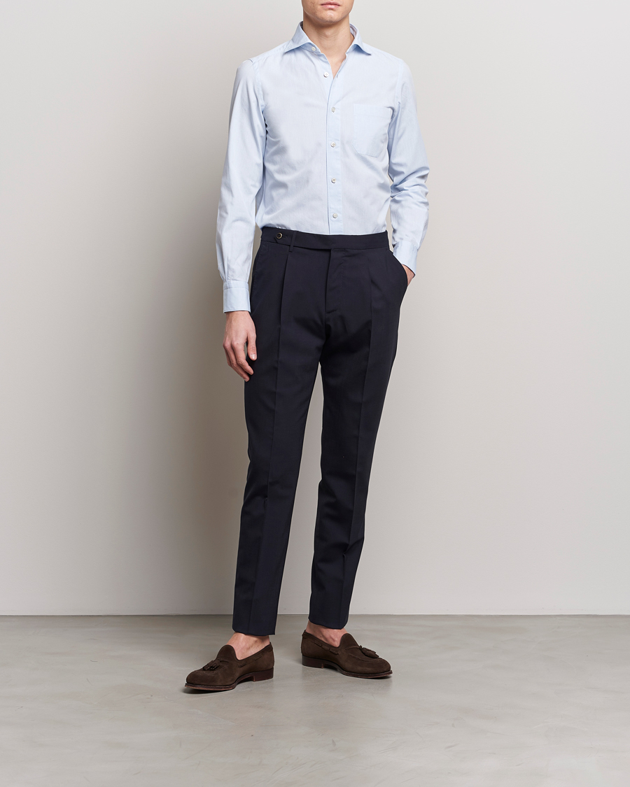 Mies | Kauluspaidat | Finamore Napoli | Gaeta Chambray Shirt Light Blue