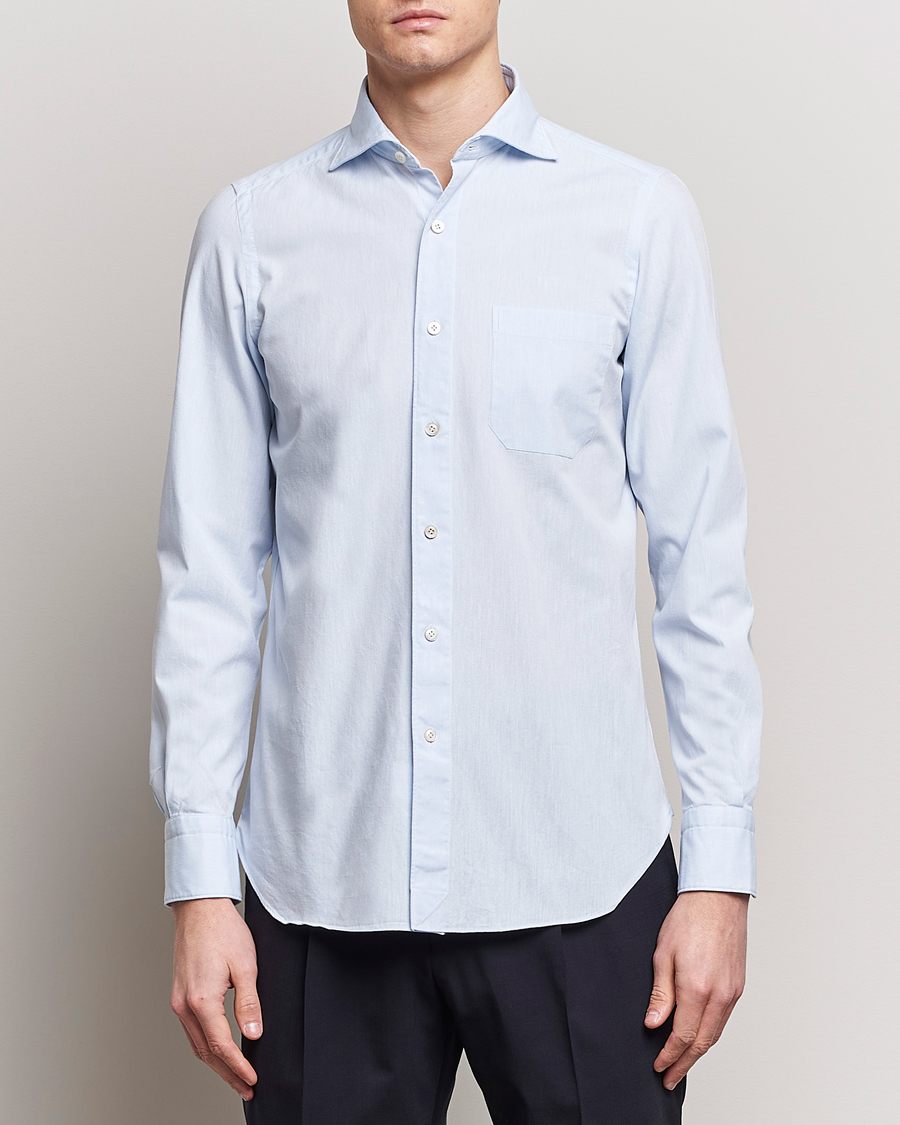 Mies | Kauluspaidat | Finamore Napoli | Gaeta Chambray Shirt Light Blue