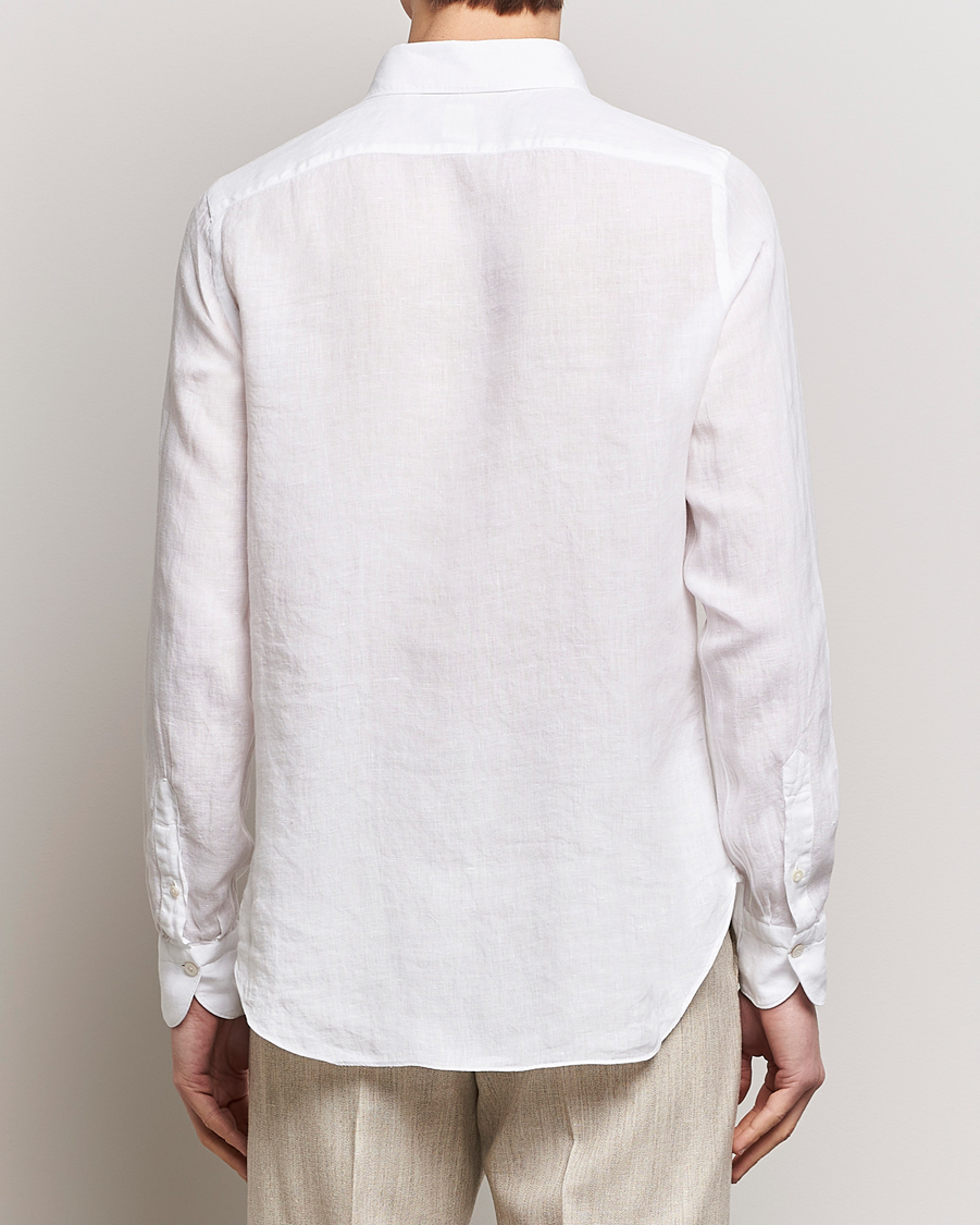 Mies | Kauluspaidat | Finamore Napoli | Gaeta Linen Pocket Shirt White