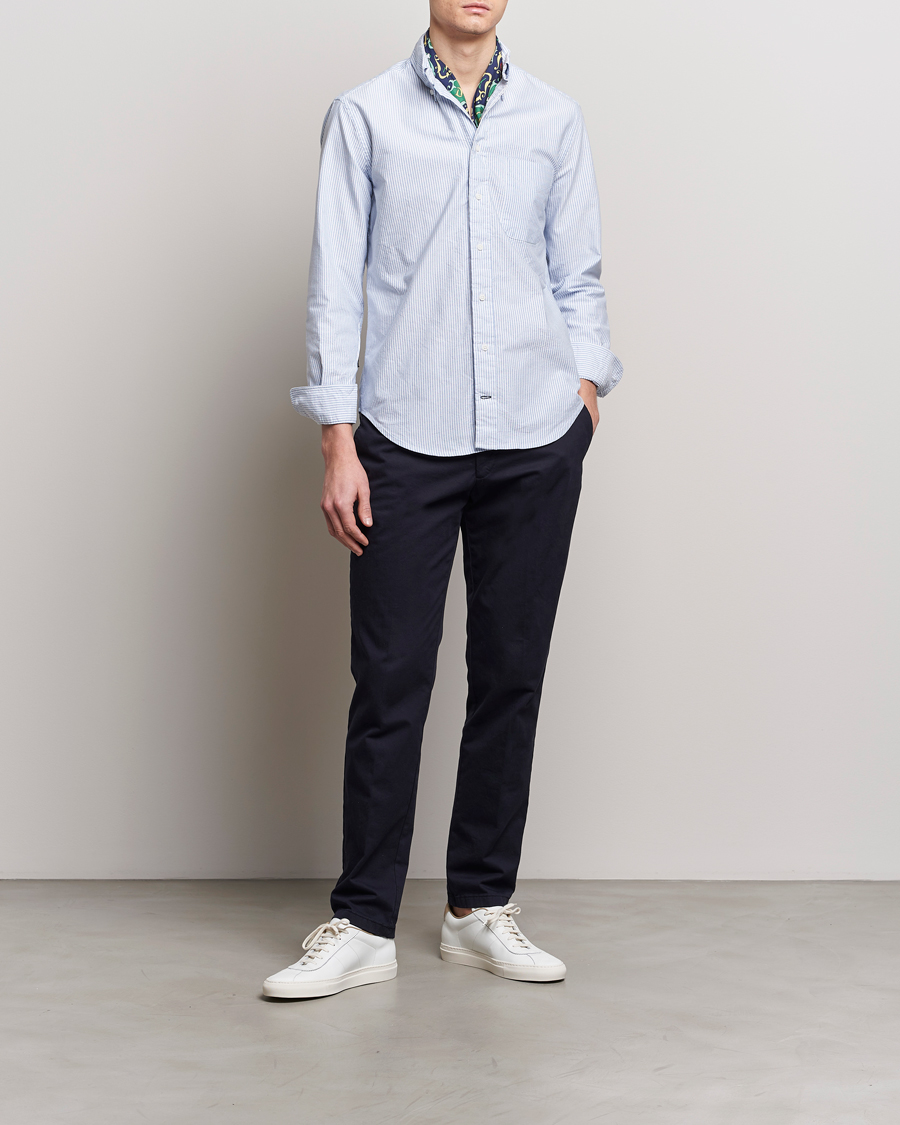 Mies | Kauluspaidat | Gitman Vintage | Button Down Oxford Shirt Blue Stripe