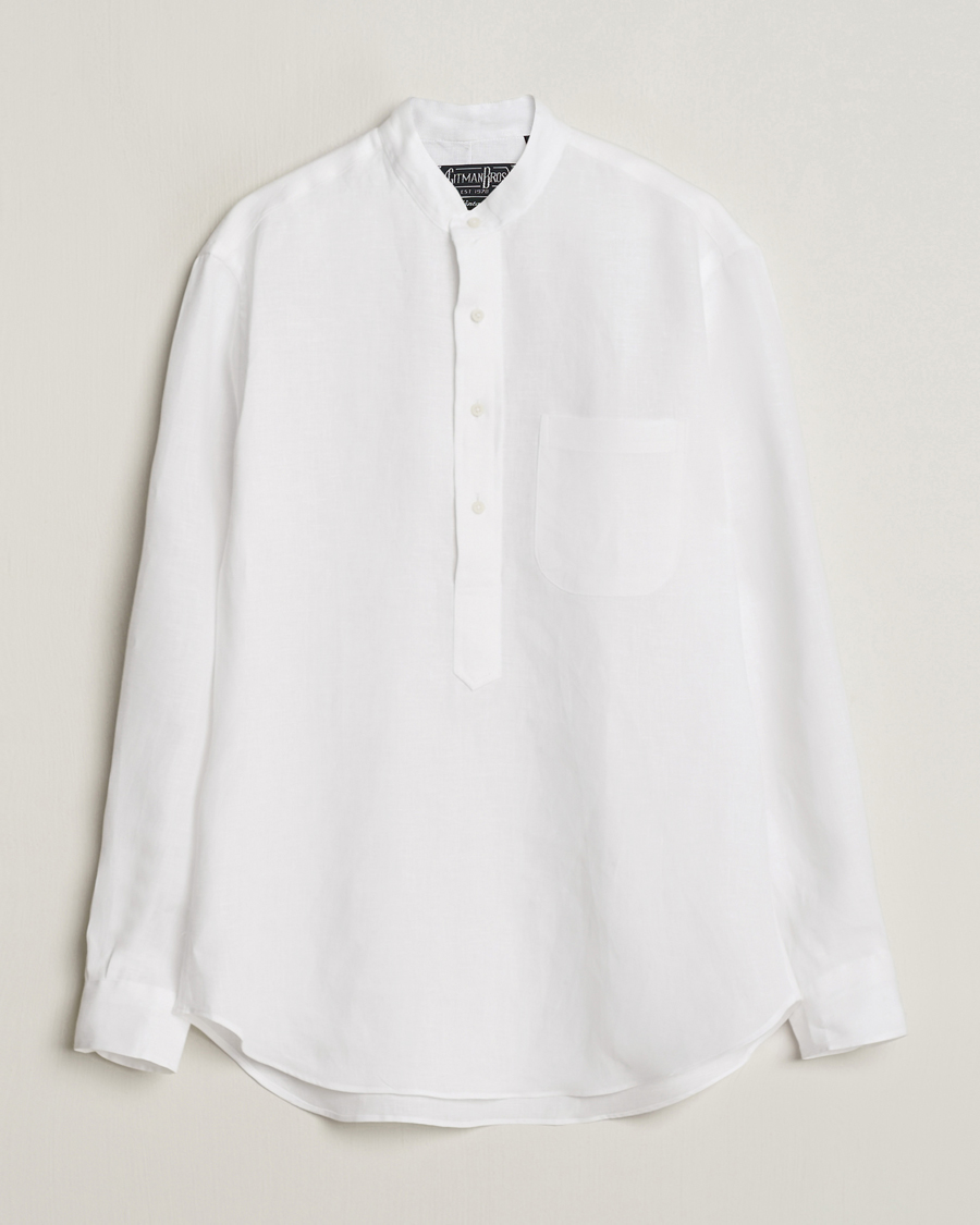 Mies | Kauluspaidat | Gitman Vintage | Linen Popover Shirt White