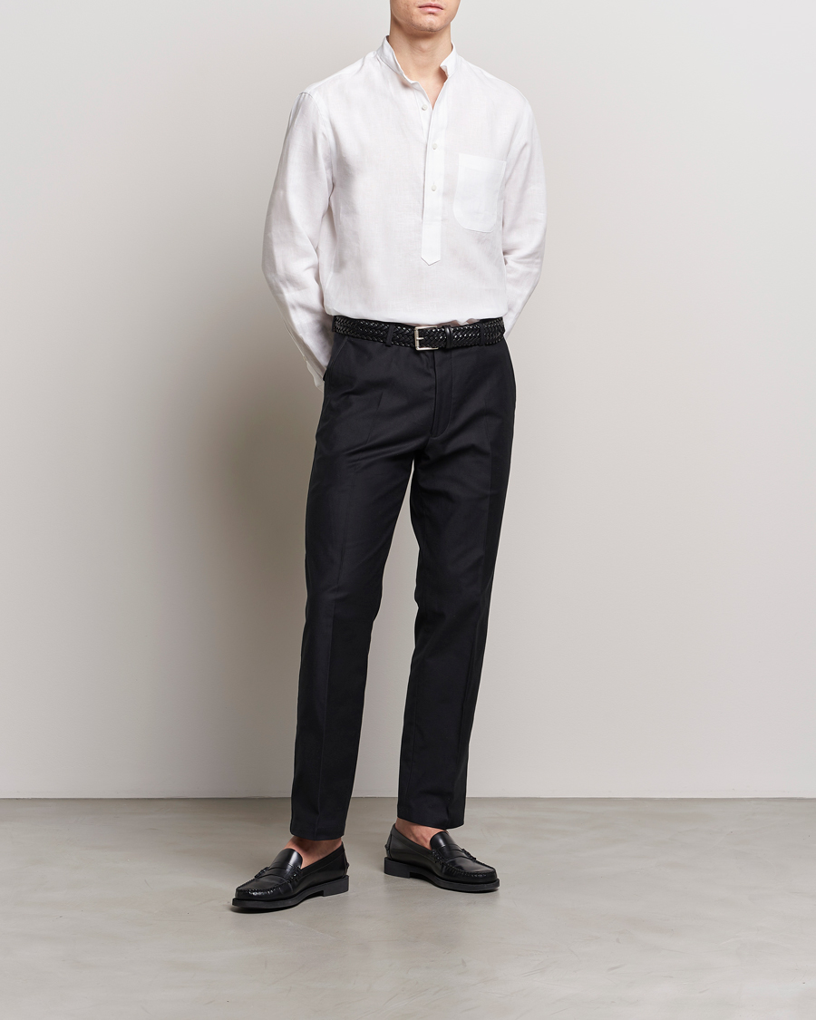 Mies | Kauluspaidat | Gitman Vintage | Linen Popover Shirt White