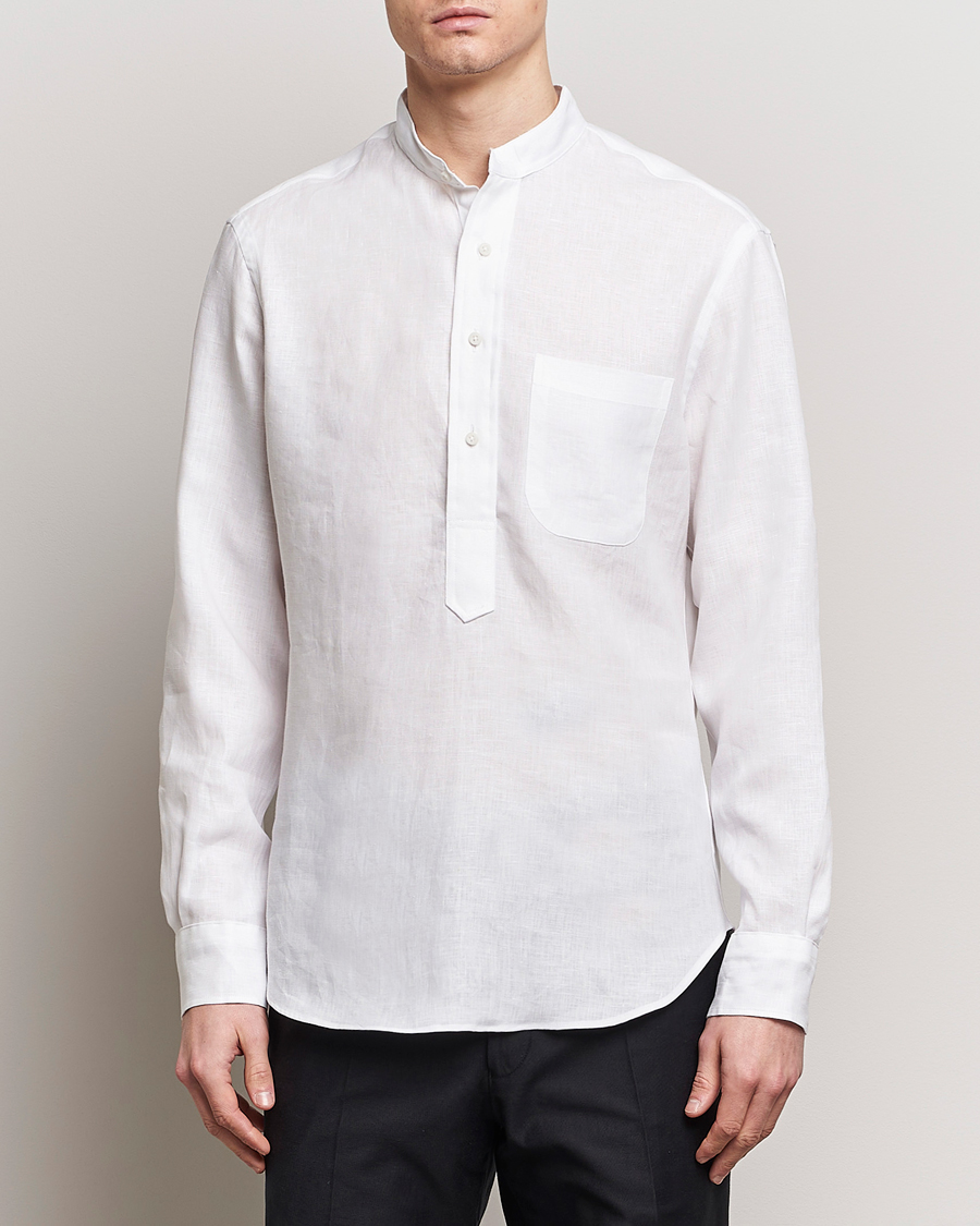 Mies | Kauluspaidat | Gitman Vintage | Linen Popover Shirt White
