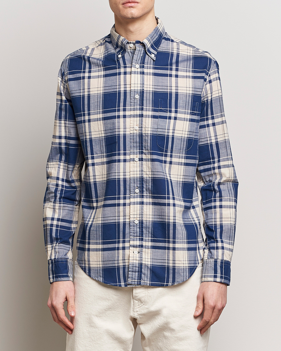 Mies | Kauluspaidat | Gitman Vintage | Button Down Madras Shirt Blue Check