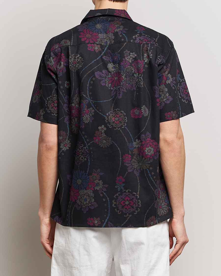Mies | Kauluspaidat | Gitman Vintage | Japanese Floral Jacquard Camp Shirt Black