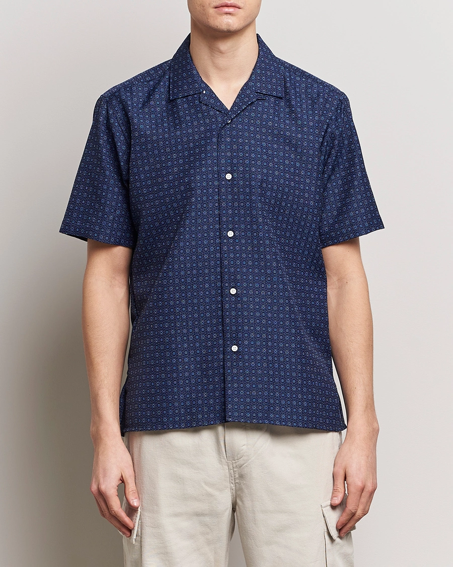Mies |  | Gitman Vintage | Japanese Dobby Camp Shirt Navy