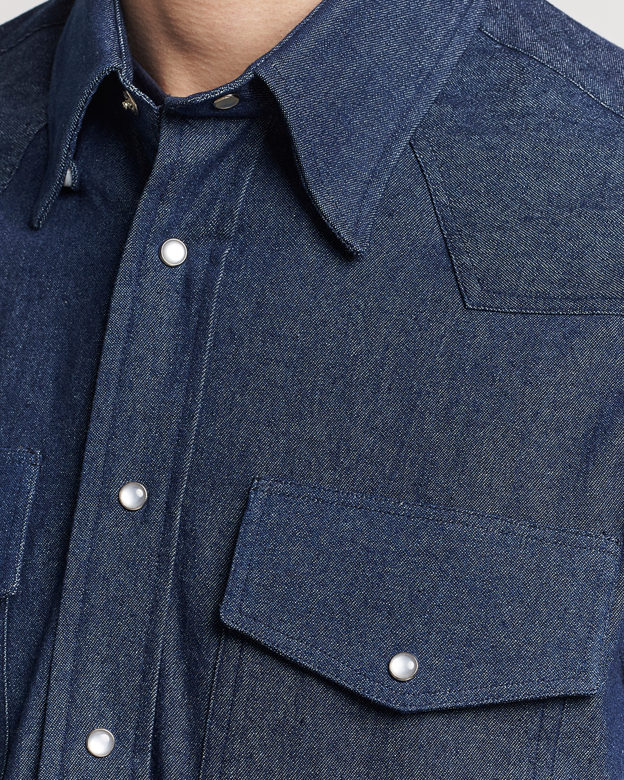 Mies | Kauluspaidat | Gitman Vintage | Denim Western Shirt Dark Indigo