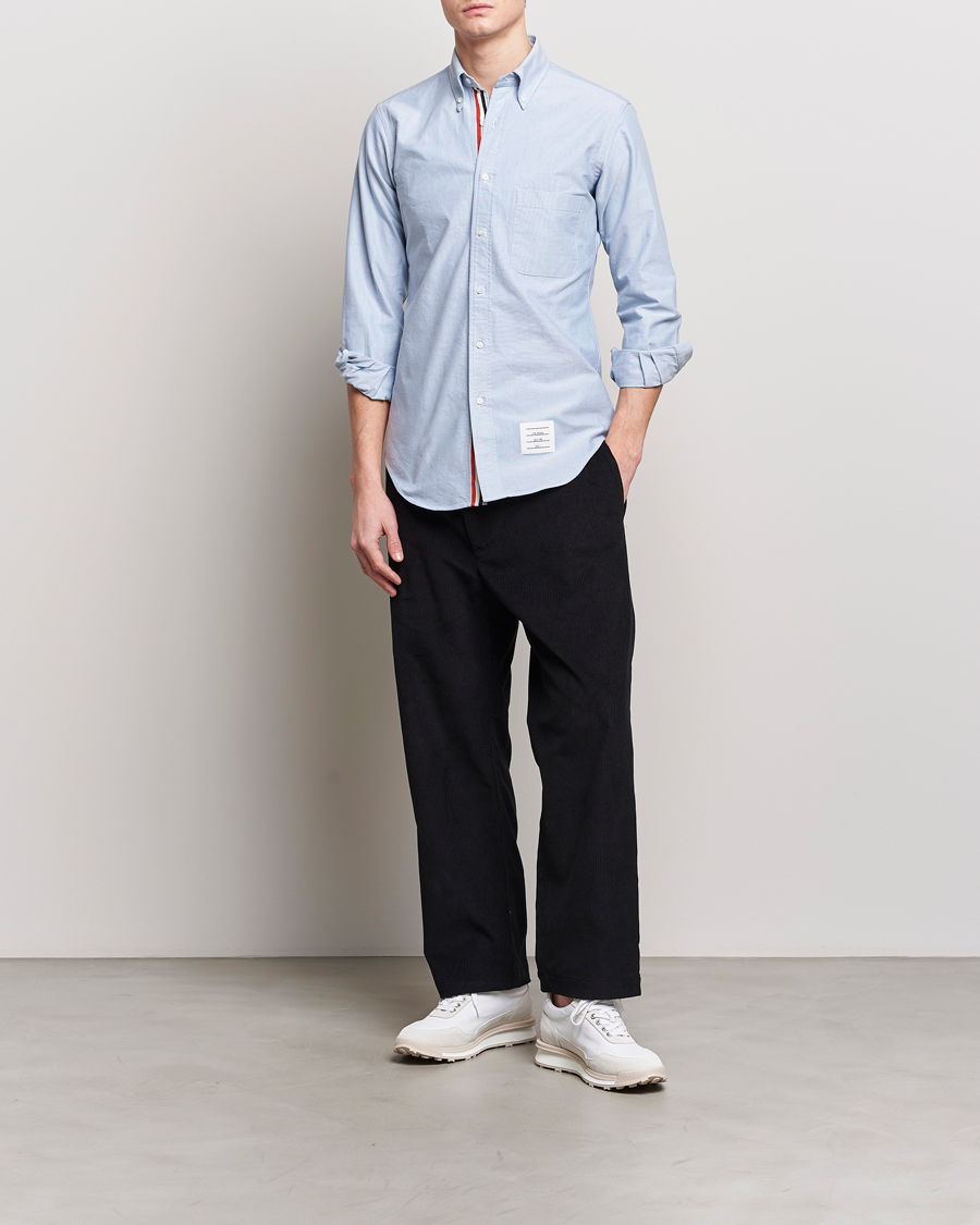 Mies | Kauluspaidat | Thom Browne | Contrast Placket Oxford Shirt Light Blue