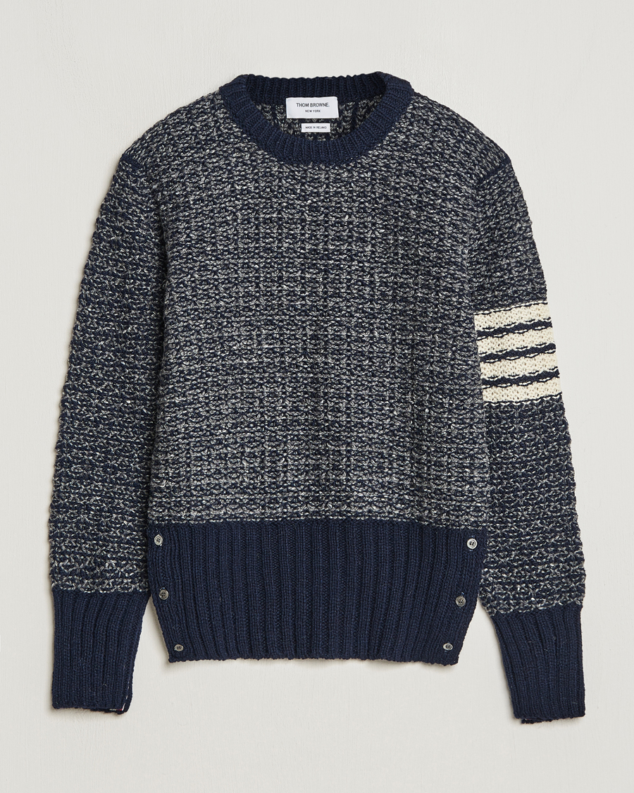 Mies | Puserot | Thom Browne | 4-Bar Donegal Sweater Navy