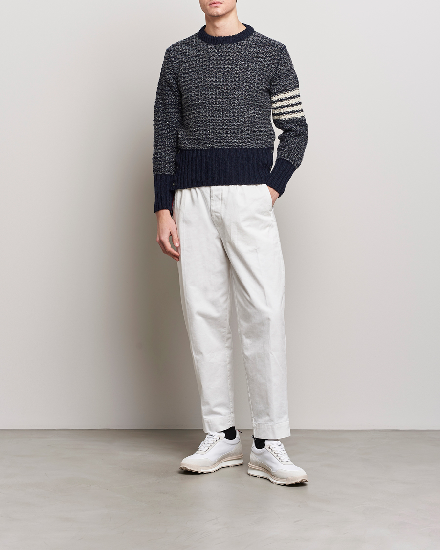 Mies | Puserot | Thom Browne | 4-Bar Donegal Sweater Navy