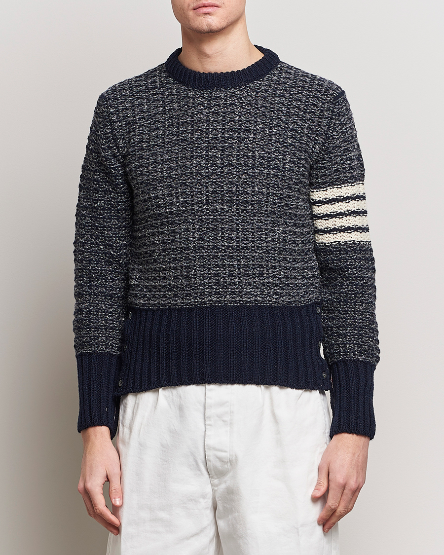 Mies |  | Thom Browne | 4-Bar Donegal Sweater Navy