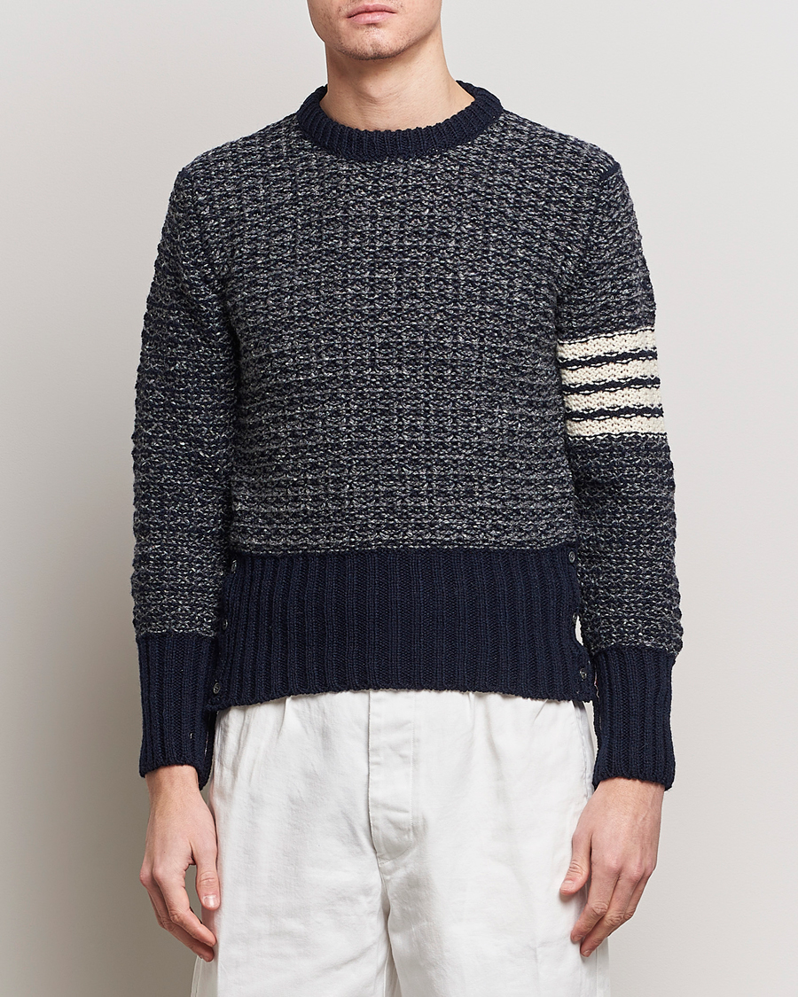 Mies | Puserot | Thom Browne | 4-Bar Donegal Sweater Navy
