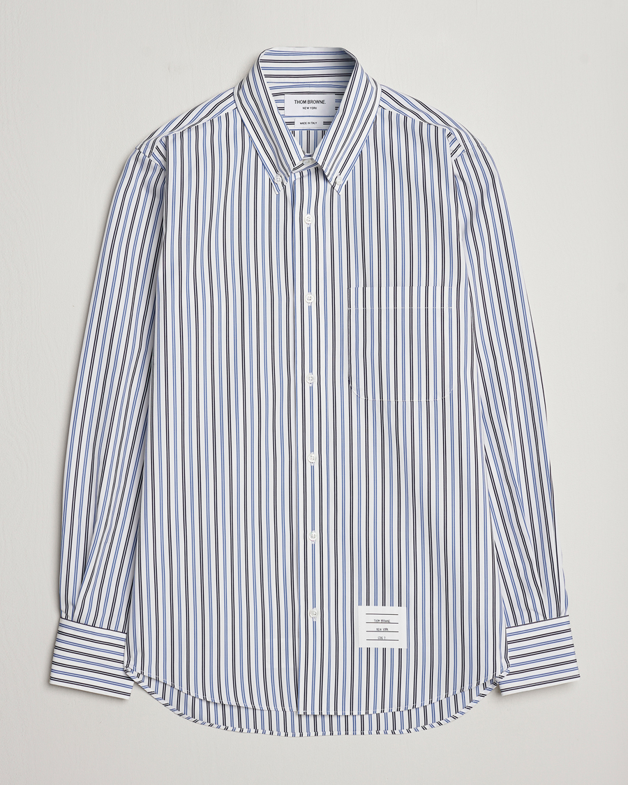 Mies | Kauluspaidat | Thom Browne | Button Down Poplin Shirt Navy Stripes