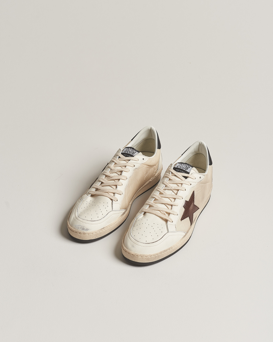 Mies | Golden Goose Deluxe Brand Ball Star Sneakers Beige/Burgundy | Golden Goose | Deluxe Brand Ball Star Sneakers Beige/Burgundy