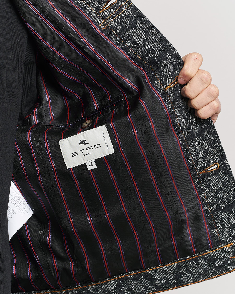 Mies | Takit | Etro | Jacquard Denim Jacket Dark Blue